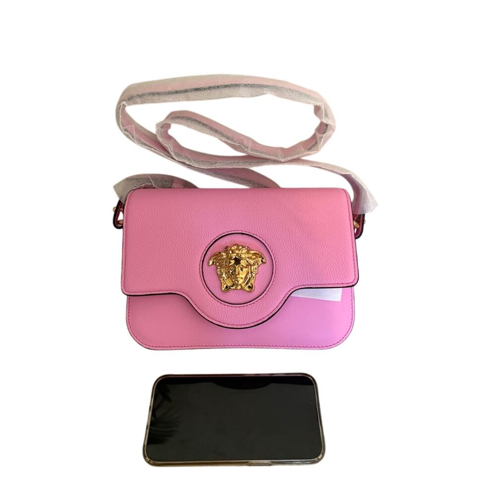 Versace Pink Leather Medusa Crossbody Bag - Picture 13 of 14